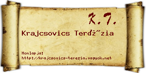 Krajcsovics Terézia névjegykártya